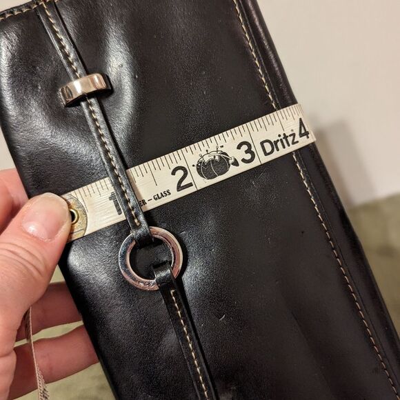 Wilsons Black Leather Checkbook and Card Wallet Organizer - Picture 7 of 11